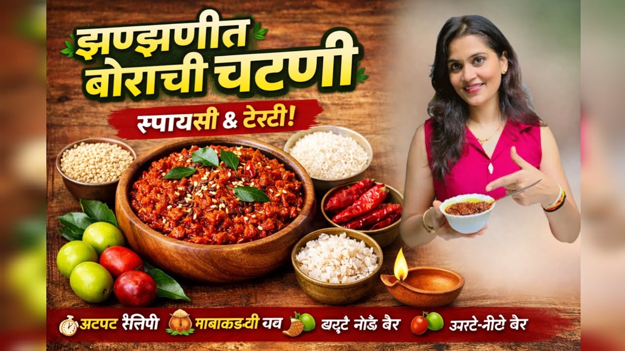 झणझणीत बोराची चटणी | Traditional Borachi Chutney Recipe | Instant Marathi Recipe