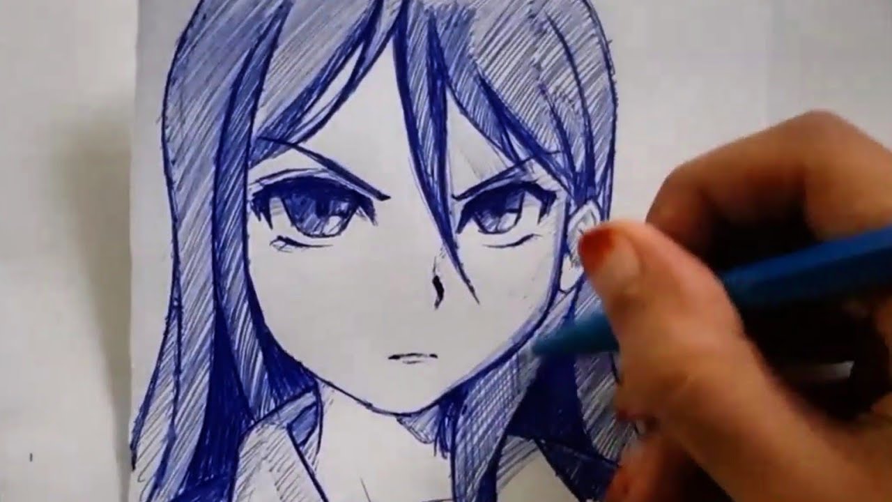 Manga anime pen sketch