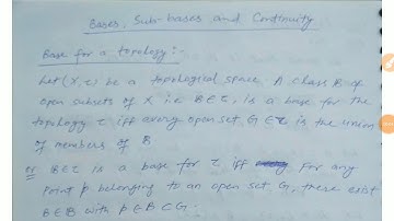 TOPOLOGY LEC.16 - BASE FOR A TOPOLOGY AND THEOREM ON BASE