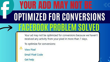 Your ad may not be optimized for conversions Facebook problem solved