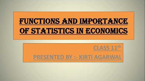 Functions and Importance of Statistics Class-11th