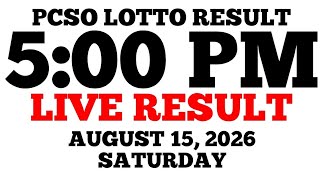 Lotto Result Today 5:00 PM Draw August 15, 2026 Saturday PCSO LIVE Result