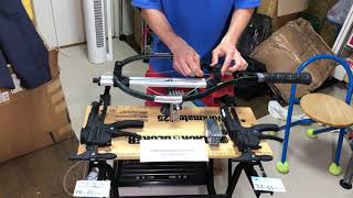 EasyStringer イージーストリンガーガット張り機と2種類ピストルテンションヘッドでテニスラケットを張ります。Stringing Tennis Racket