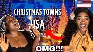 Foreigners React To The 24 MOST FESTIVE Christmas Towns In The USA!