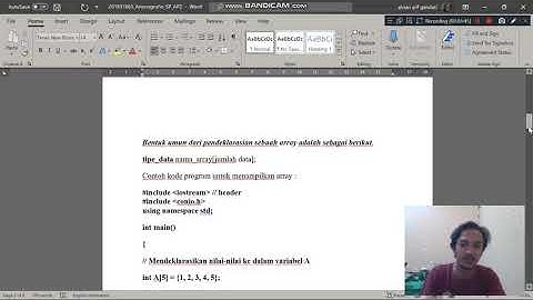 Materi Array 1 dimensi dan array 2 dimensi