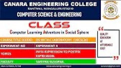 VTU DS LAB 18CSL38 DATA STRUCTURES LABORATORY INFIX EXPRESSION TO POSTFIX EXPRESSION E4 L1