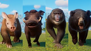 Herbivores Animals Races in Planet Zoo included Aardvark, Common Warthog, Mandrill