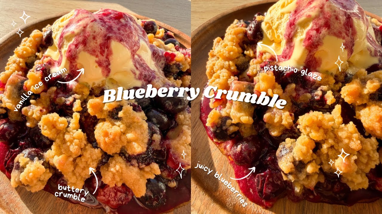 Blueberry Crumble 🫐 Bake with me 