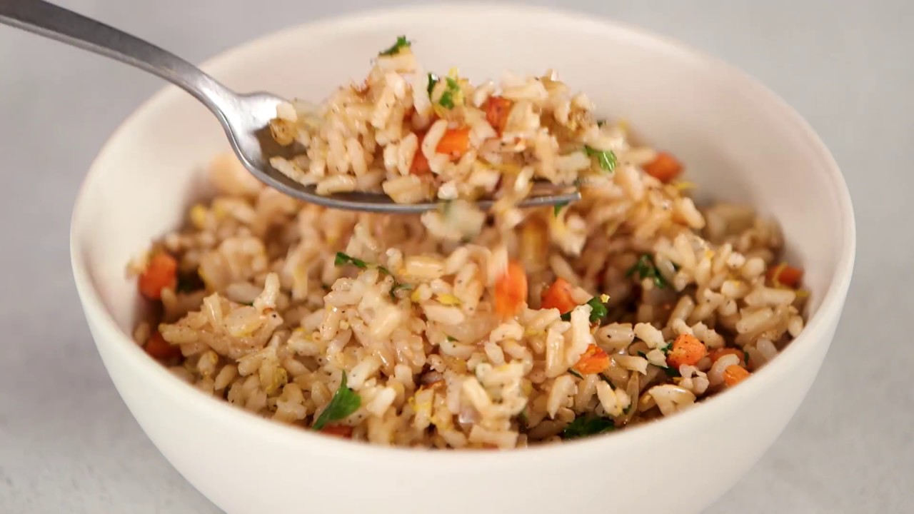 Parslied Brown Rice Pilaf | Cooking Light - YouTube