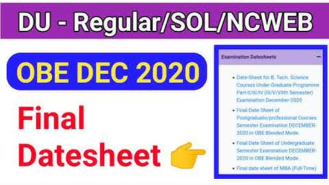 Final Datesheet for OBE December 2020, open book exam