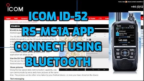 ICOM ID-52 using RS-MS1A app - Bluetooth or usb