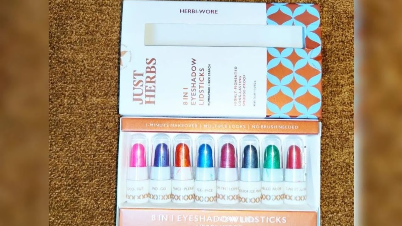 Just Herbs 8 in 1 Eyeshadow Lidsticks Herbiwore 1stvlog unboxing 