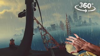 360° Falling from Height into Water during Storm Surge  VR 360 Video 4K Ultra HD