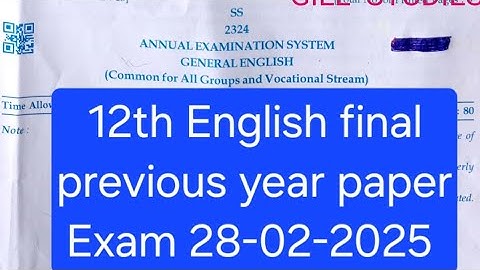Pseb 12th Class General English Board Exam 2025 Full Solved l  Class12 General English Paper #pseb​​