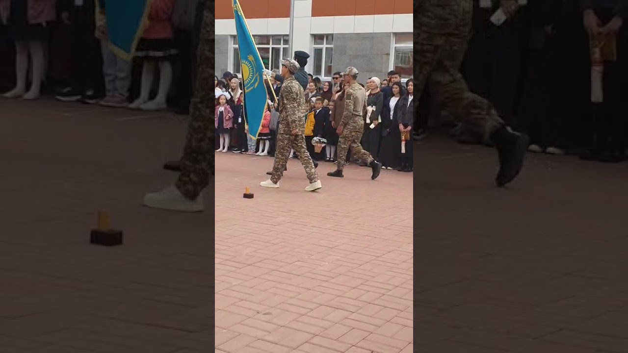 вынос флага РК в 96 школе, командиры 11-х ( уже классов)