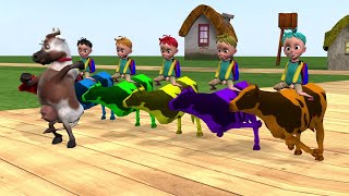 البقرات تشرب مشروب الملون | COW AND BOYS COLORS ANIMALS #learn_colors #animal_colors