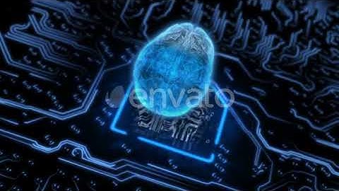 The Brain Hologram Rotates on the CPU Chip  - After Effects Templates Project Files [Video Hive]