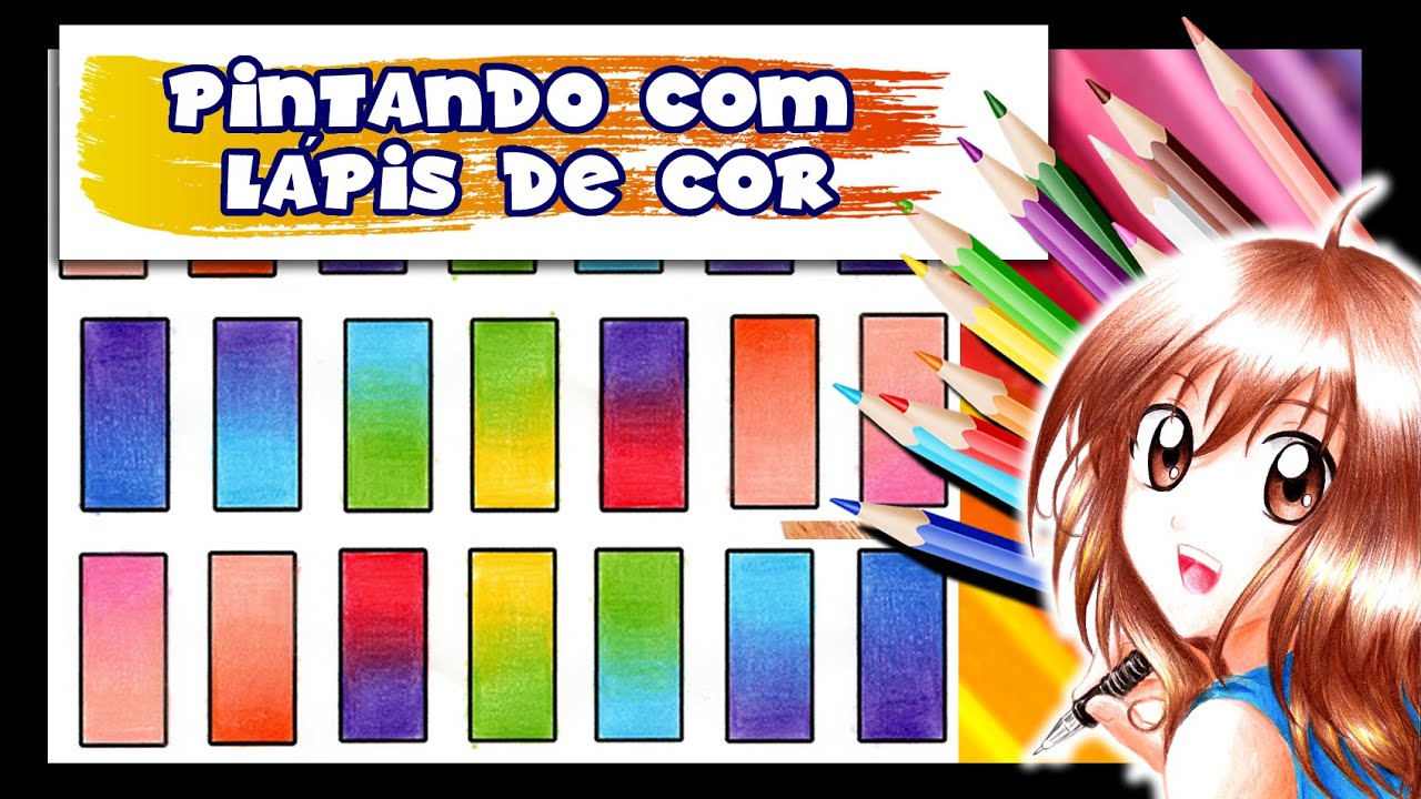 Como fazer DEGRADÊ e misturar CORES com LÁPIS DE COR ESCOLAR