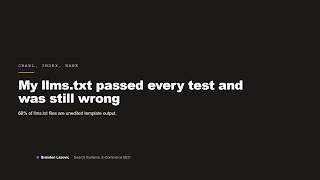 My llms.txt was wrong for 13 days and nothing caught it