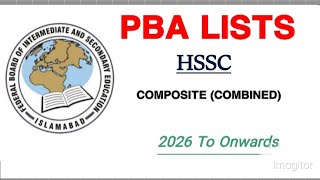 FBISE PBA PRACTICALS LISTS SUBJECTS PHYSICS, CHEMISTRY, COMPUTER, BIOLOGY PRACTICALS LISTS 2025-26.