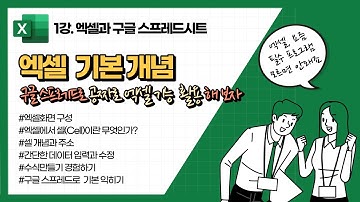엑셀 & 구글 스프레드시트 1강. 엑셀 기본 개념 이해하기