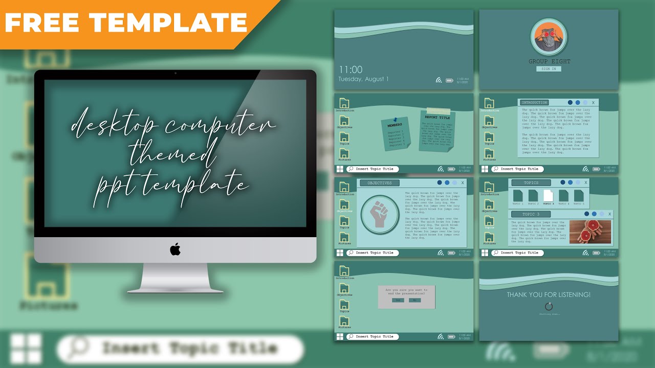 เท ม เพจ เพา เวอร์ พ อย  Update New  How to Make Desktop Computer Themed Powerpoint Template [ FREE TEMPLATE ]