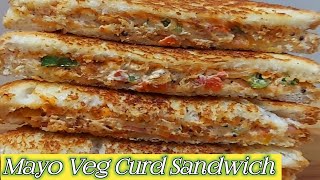 Hung Curd Vegetable Sandwich Recipe | Dahi Sandwich | Mayo Veg Curd Sandwich | Quick Breakfast/Snack