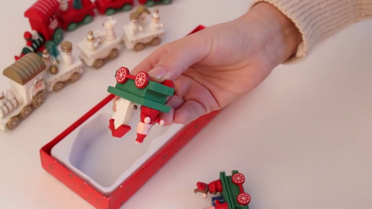 Little Christmas Wooden Train Decor