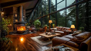 Cozy Rainy Day Retreat  Complete Forest Cabin Serenity with Crackling Fireplace Ambience