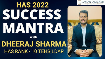 Dheeraj Sharma, Rank 10 (Tehsildar), HAS 2022 | Topper