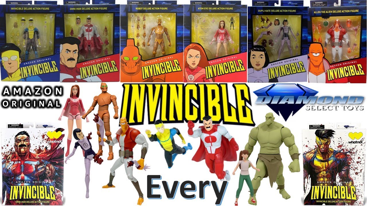 see newer video*** Every  Original Invincible Diamond Select Action  Figure Series 1-3 