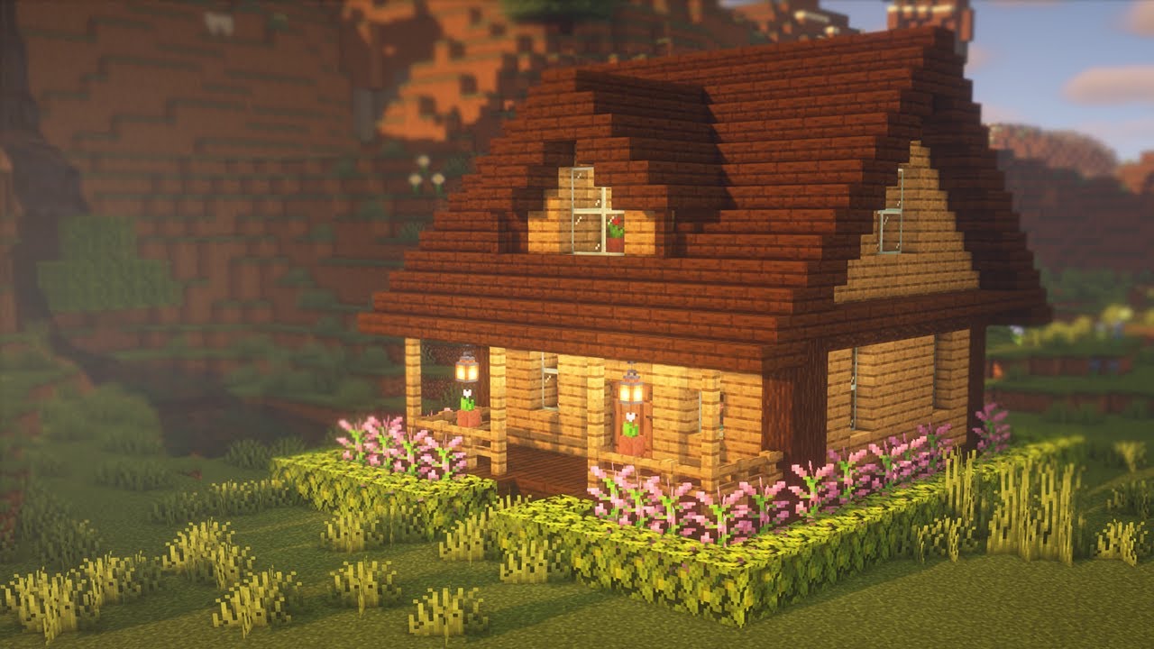 MINECRAFT: HOW TO BUILD A COZY WOODEN HOUSE | SURVIVAL HOUSE - YouTube