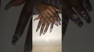 Rainbow Bling Nails
