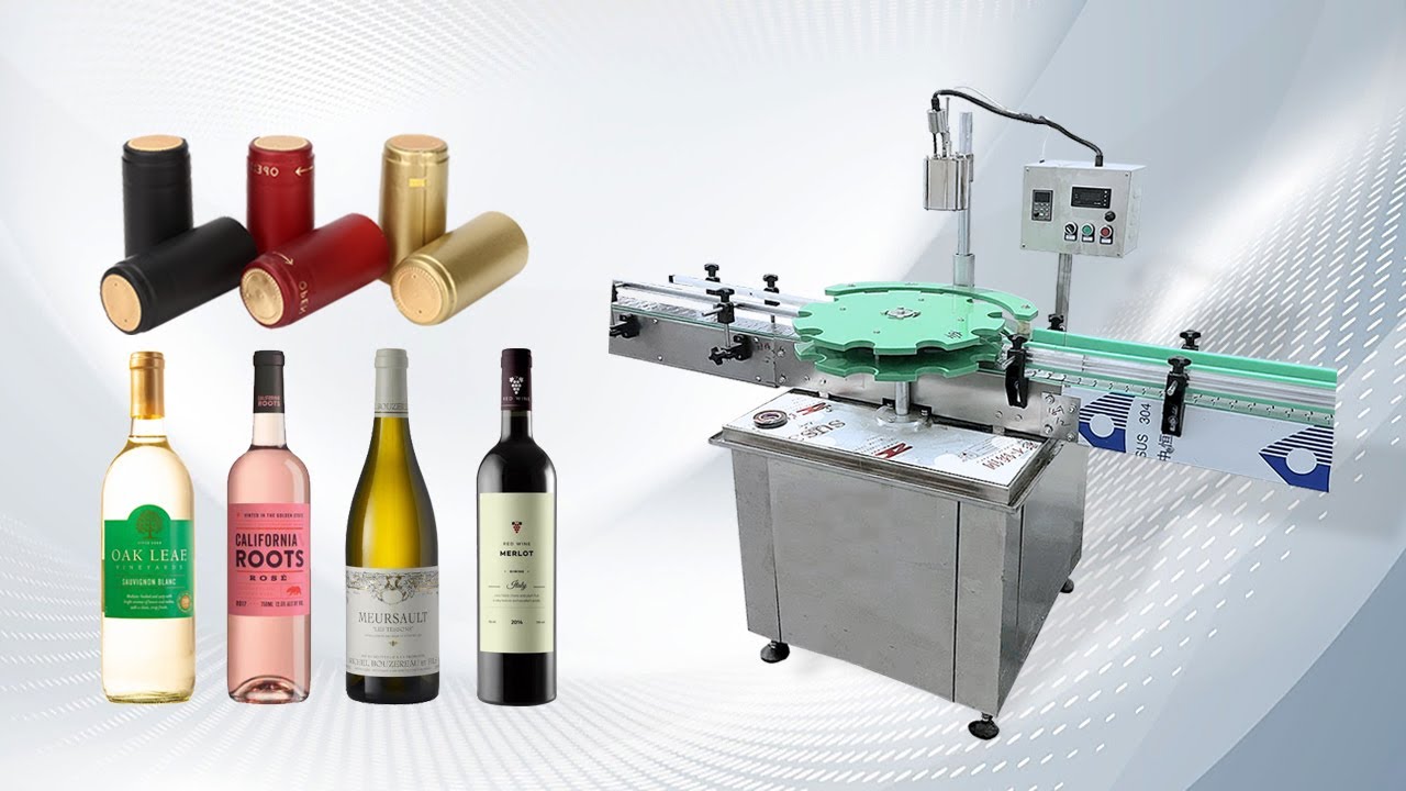 HYPS -1R  Automatic PVC PE Plastic Lid Grape Wine Glass Bottle Sealing Machine