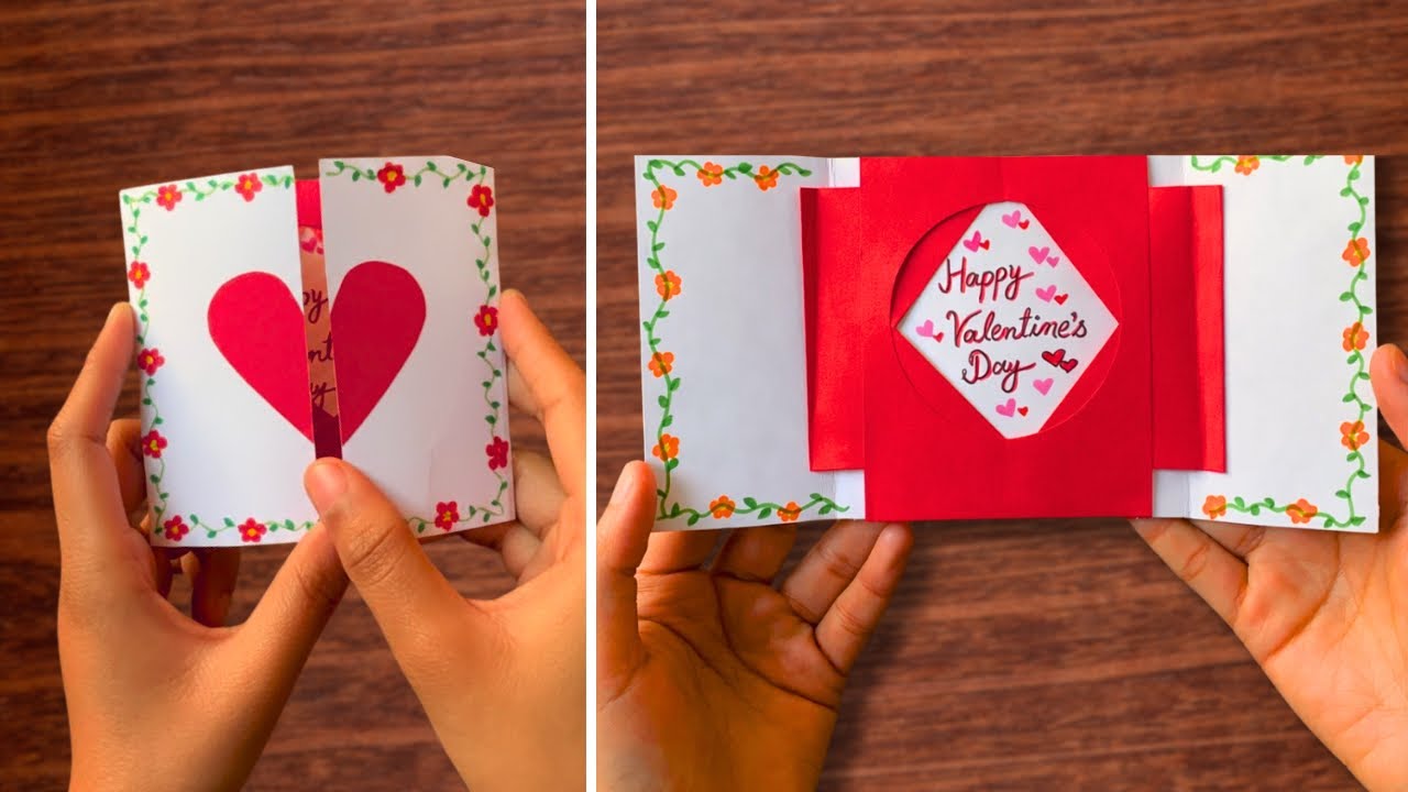 DIY Valentine’s Day Pop Up Card 💖 | Easy Surprise Love Card (Step by ...