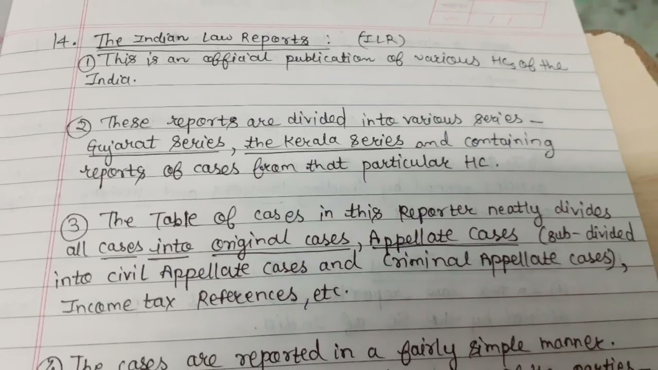 The Indian Law Reports (Law Reports) (5th sem) (Part 18) YouTube