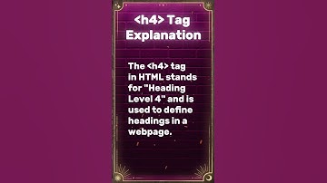 💡 HTML "h4" Tag Explained in 60s! | Small Headings for BIG Impact 🔍🛍️💻
