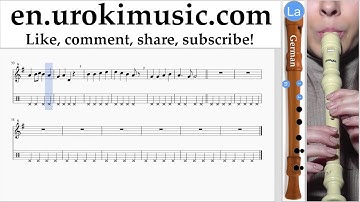 Recorder lessons (G.) Beethoven - Ode to Joy Sheet Music Tutorial Part#2 um-b-rn352