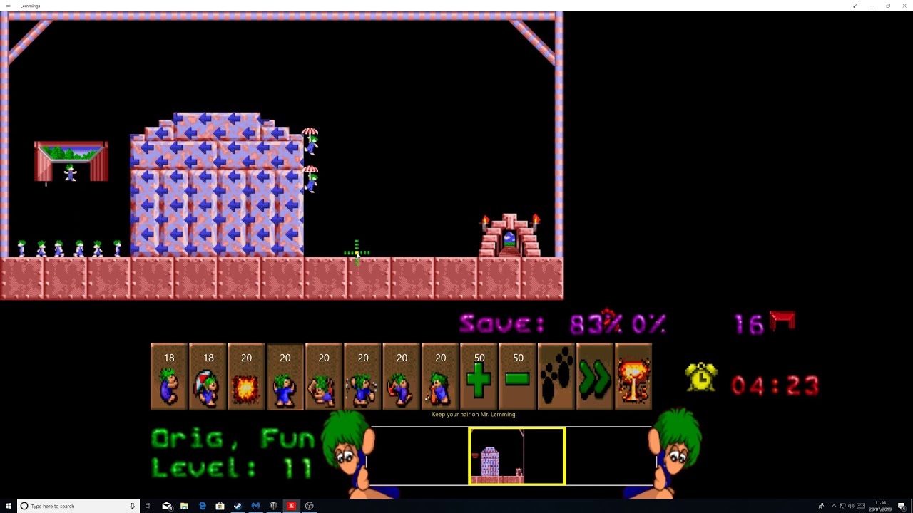Lemmings Level 11 Keep Your Hair On Mr Lemming - YouTube