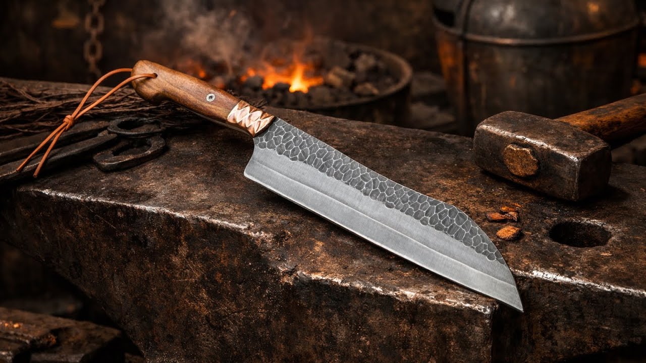 Hand Forged Cleaver Knife — Full Making Process (Perfect Kitchen Tool)