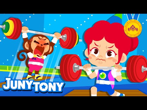 Weightlifting🏋 | How to Lift Up Heavy Barbells | Lift Up the World | Sports Song for Kids | JunyTony