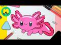 Cómo dibujar un ajolote kawaii paso a paso