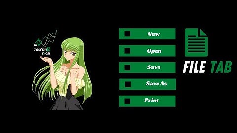 EXCEL BASICS 2 FILE TAB New Open Save Save As Print // Be Together Excel