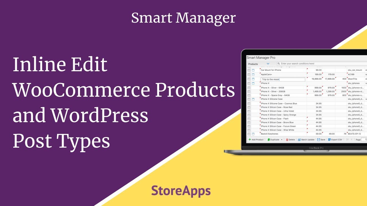 smart manager New Inline Edit WooCommerce Products and WordPress Post Types - Smart Manager