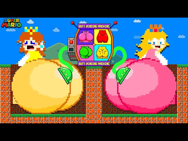 Peach and Daisy Choose Big Butts from the Butt Vending Machine | Super Mario Bros. wii class=