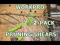 WORKPRO 2-Pack Bypass and Straight Garden Pruning Shears Set
