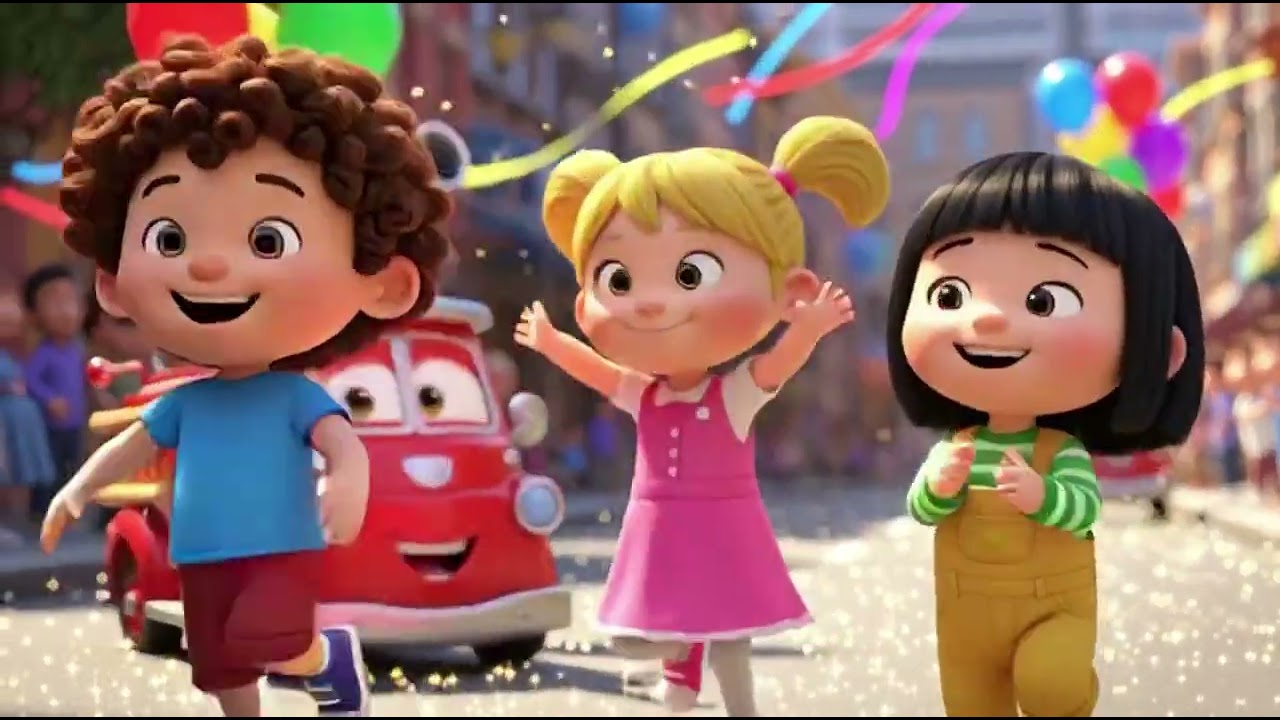 Baby Firetruck’s Shine-and-Slide Parade | Fire Truck Nursery Rhymes & Kids Songs