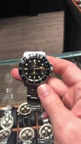 Rolex GMT Master Vintage Black Bezel Steel Mens Watch 1675