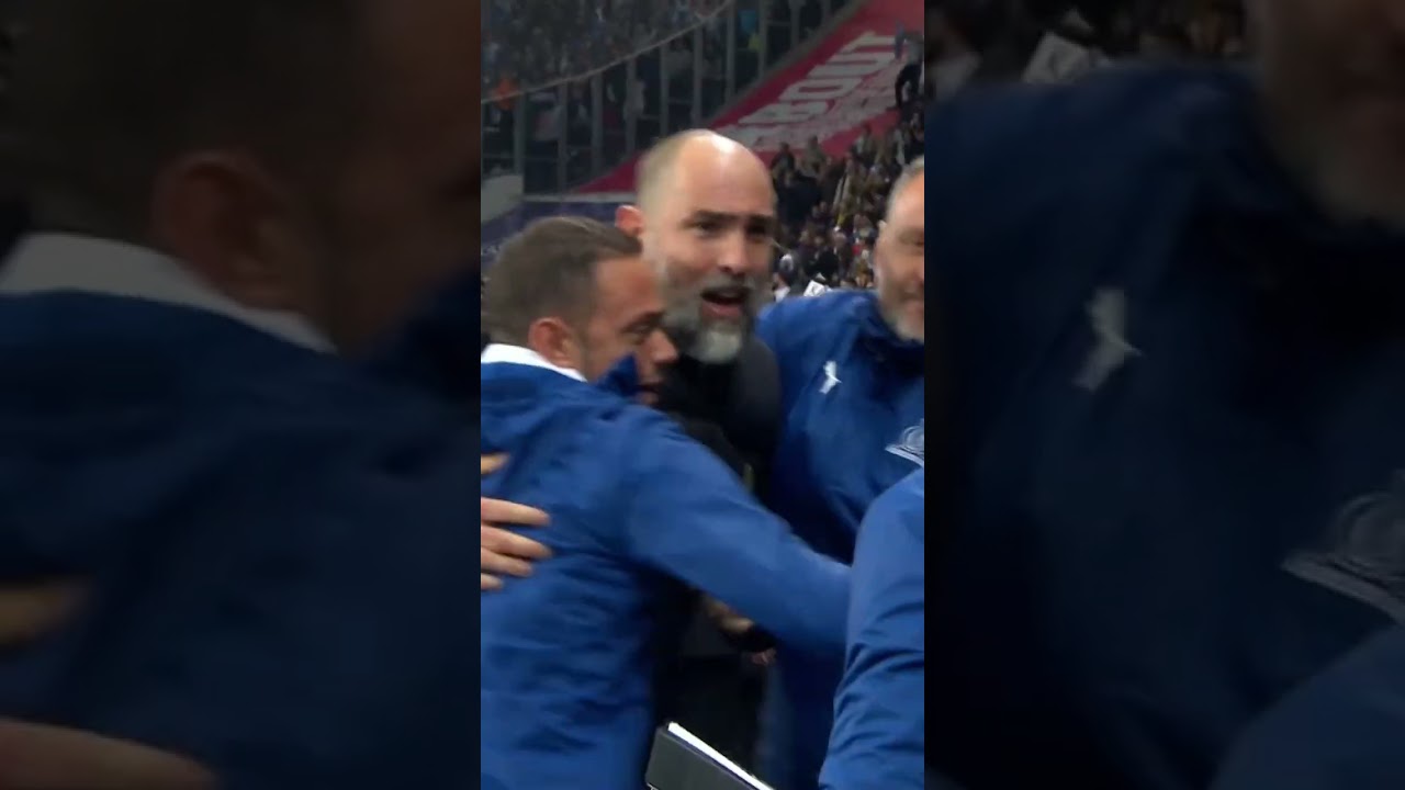 La joie du coach Igor Tudor au coup de sifflet final de 