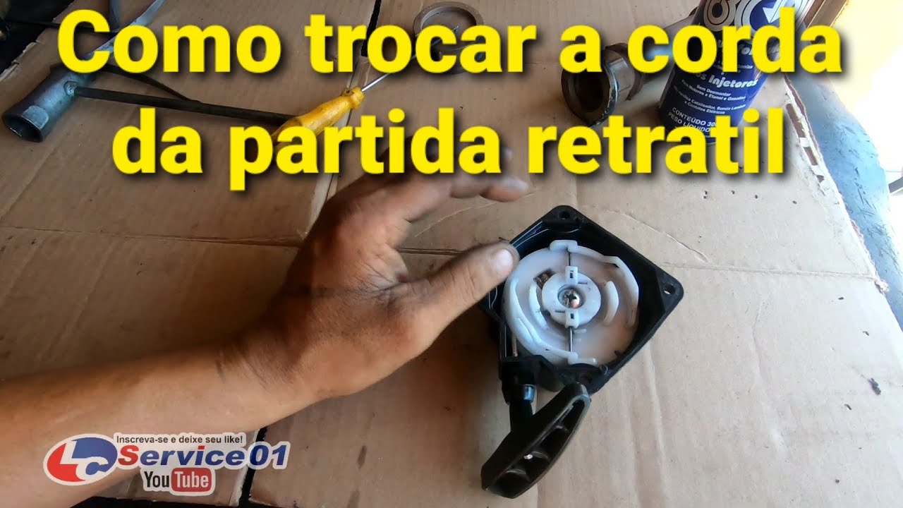 #Partidaretratil #Comotrocaacordinha Como trocar a cordinha da partida a retratil da Roçadeira